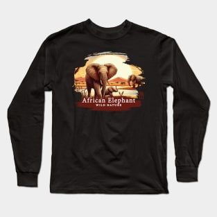 African Elephant - WILD NATURE - ELEPHANT -3 Long Sleeve T-Shirt